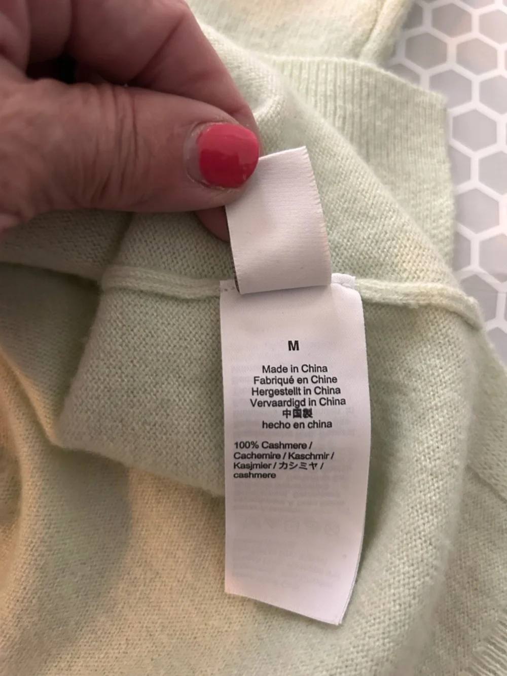 J.Crew 100% Cashmere Mint Green Crewneck Sweater. Size M